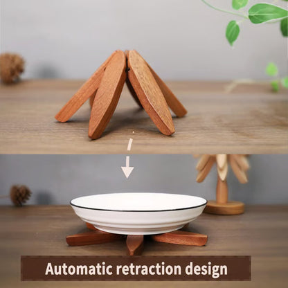 🔥Christmas Early Discount 49% Off✨Natural Tree Trivet Set - 4 Wooden Trivets & 1 Stand Like a Christmas Tree