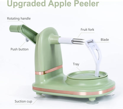 Upgraded Plastic Apple Peeler, Pear Peeler and Apple Slicer Corer with Stainless Steel Blades(one backup blade included)