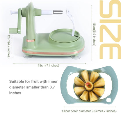 Upgraded Plastic Apple Peeler, Pear Peeler and Apple Slicer Corer with Stainless Steel Blades(one backup blade included)