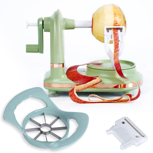 Upgraded Plastic Apple Peeler, Pear Peeler and Apple Slicer Corer with Stainless Steel Blades(one backup blade included)