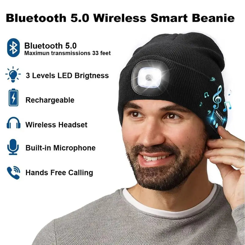 🔥HZA™ Smart Bluetooth Beanie — Music, Light & Warmth Combined