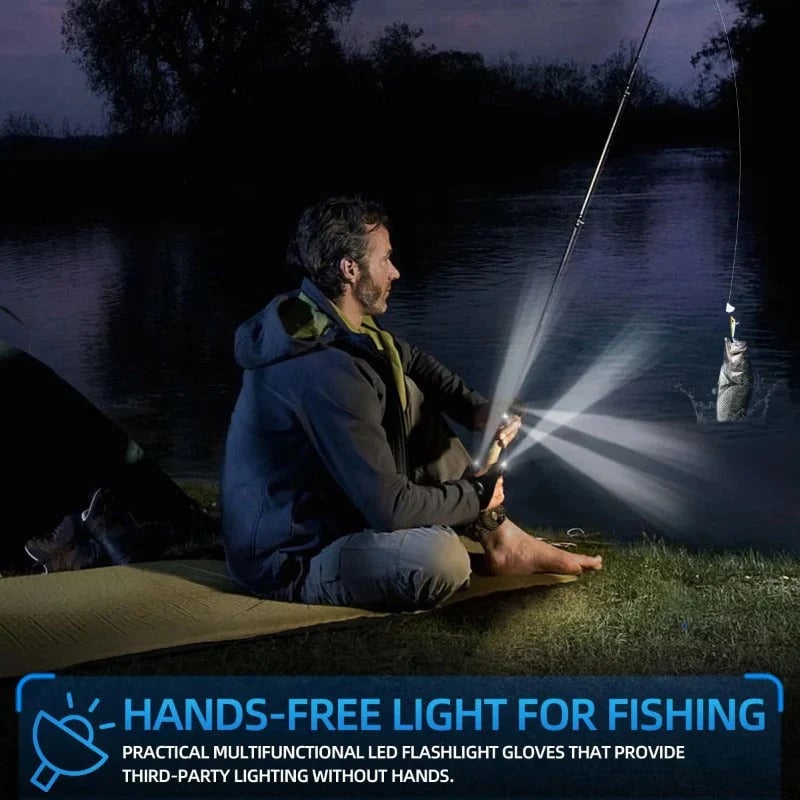 🔥Last Day Buy 2 Get 1 Free:LED Flashlight Waterproof Gloves - Practical Durable Fingerless Gloves