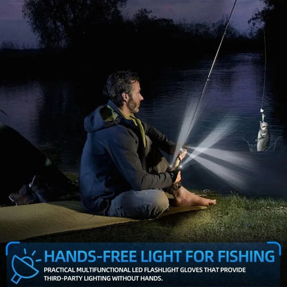 🔥Last Day Buy 2 Get 1 Free:LED Flashlight Waterproof Gloves - Practical Durable Fingerless Gloves