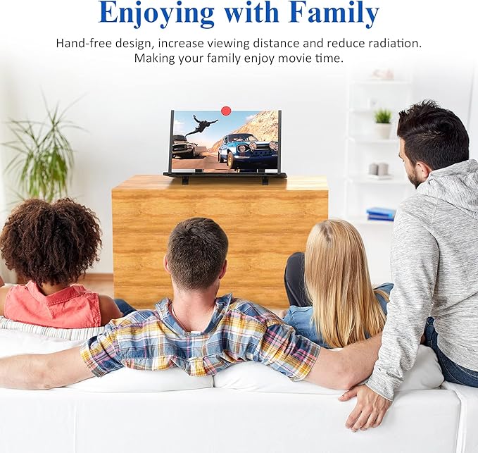 🕶️Screen Magnifier,3D HD Mobile Phone Magnifier Projector Screen Enlarger for Movies, Videos, and Gaming,Foldable Cell Phone Stand with Screen Amplifier,Supports All Smartphones