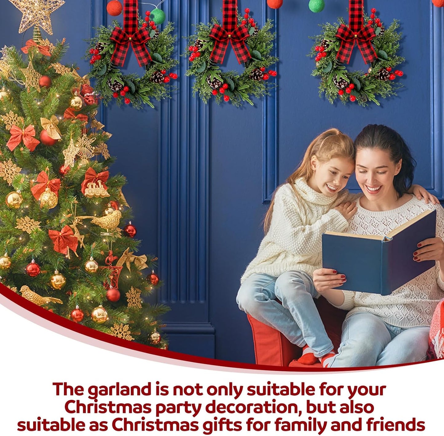 🎄Christmas Early Discount 49% Off✨Each wreath is only $4.8. Christmas hanging wreath