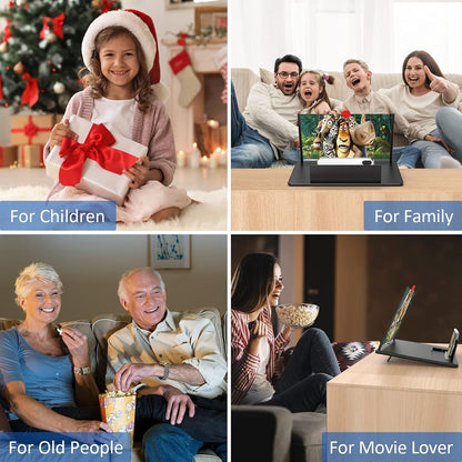 🕶️Screen Magnifier,3D HD Mobile Phone Magnifier Projector Screen Enlarger for Movies, Videos, and Gaming,Foldable Cell Phone Stand with Screen Amplifier,Supports All Smartphones