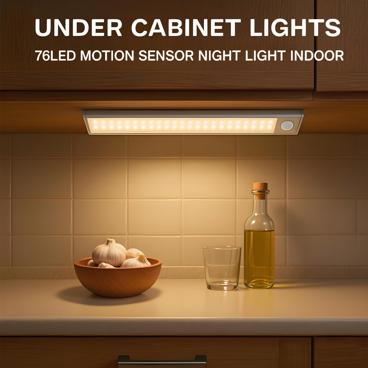 TAILEDEN Under Cabinet Lights,76LED Motion Sensor Night Light Indoor