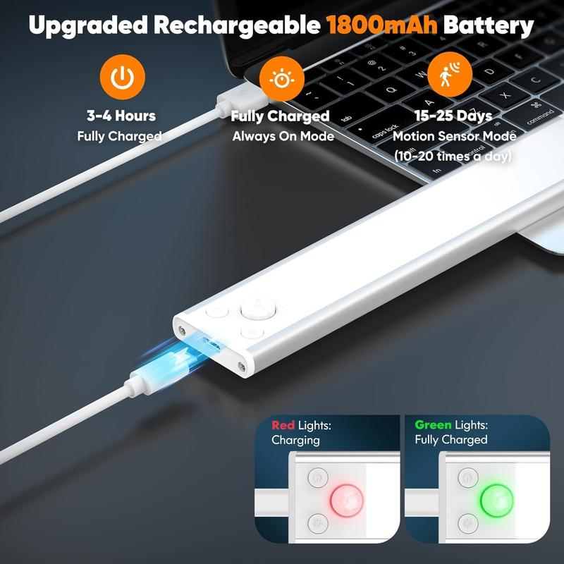 TAILEDEN Under Cabinet Lights,76LED Motion Sensor Night Light Indoor