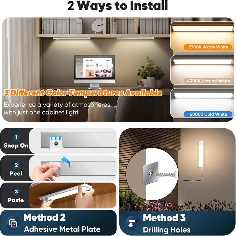 TAILEDEN Under Cabinet Lights,76LED Motion Sensor Night Light Indoor