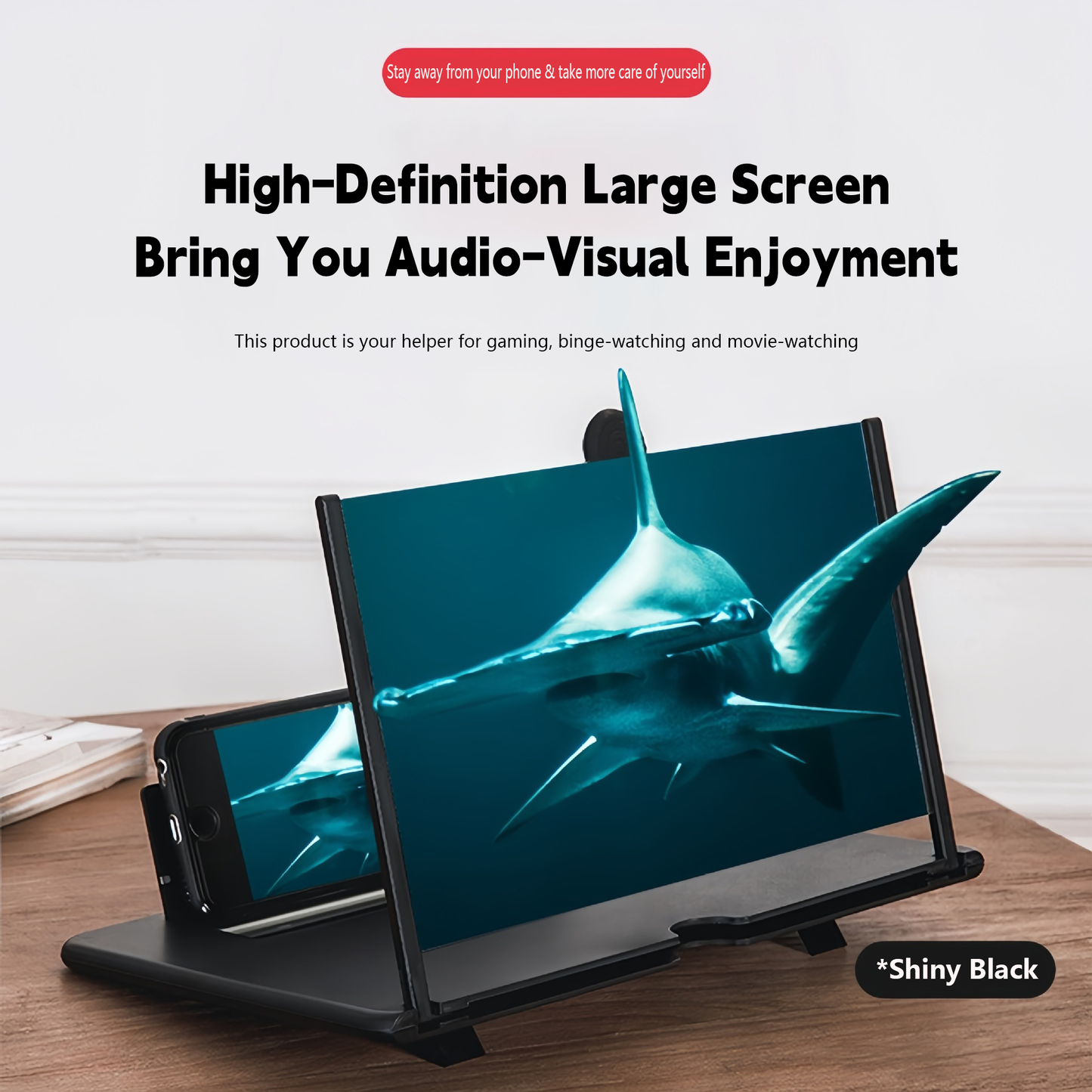 🕶️Screen Magnifier,3D HD Mobile Phone Magnifier Projector Screen Enlarger for Movies, Videos, and Gaming,Foldable Cell Phone Stand with Screen Amplifier,Supports All Smartphones