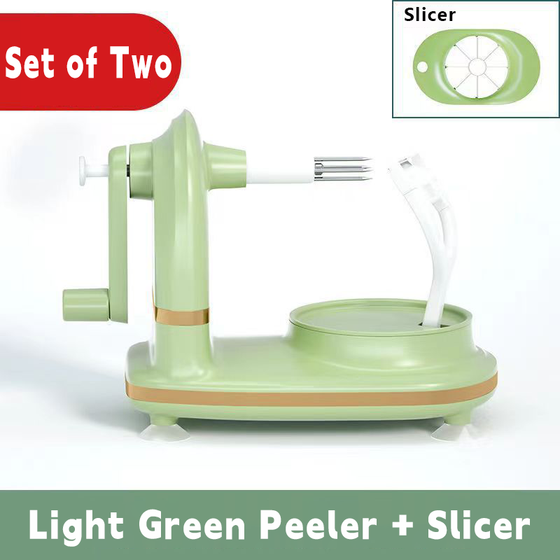 Upgraded Plastic Apple Peeler, Pear Peeler and Apple Slicer Corer with Stainless Steel Blades(one backup blade included)