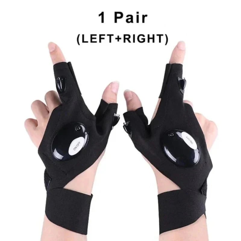 🔥Last Day Buy 2 Get 1 Free:LED Flashlight Waterproof Gloves - Practical Durable Fingerless Gloves