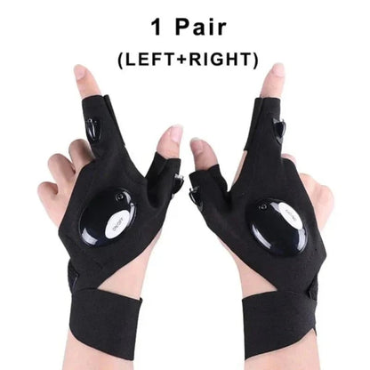 🔥Last Day Buy 2 Get 1 Free:LED Flashlight Waterproof Gloves - Practical Durable Fingerless Gloves