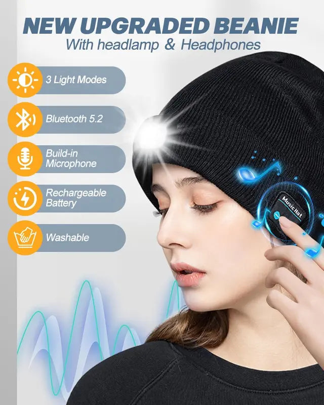 🔥HZA™ Smart Bluetooth Beanie — Music, Light & Warmth Combined